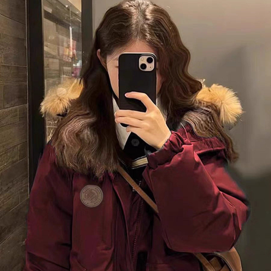 工装派克羽绒服女中长款2025新款小个子大毛领加厚宽松情侣外套