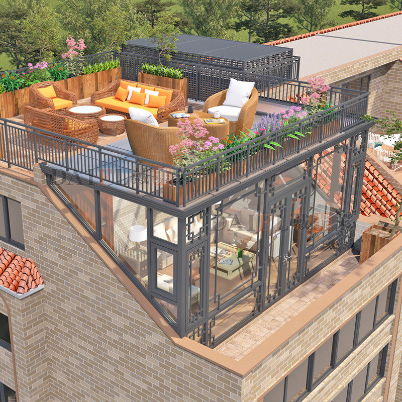 上海浙江平台露台阳光房封阳台断桥铝户外花园楼顶别墅庭玻璃房