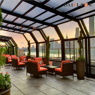 别墅花园可移动露台防违建阳光房定制游泳池盖电动折叠伸缩雨棚