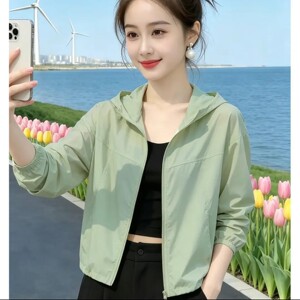 叙溪约女装2026新款连帽防晒衣夏季女士款透气防晒服短款开衫外a3