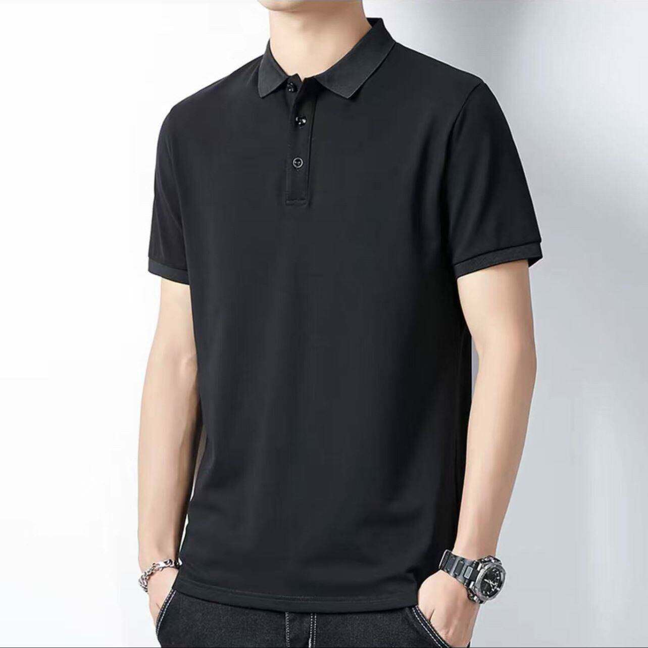 /康届男装高档冰丝凉感POLO衫夏季男款纯色短袖T恤翻领透气上衣a6