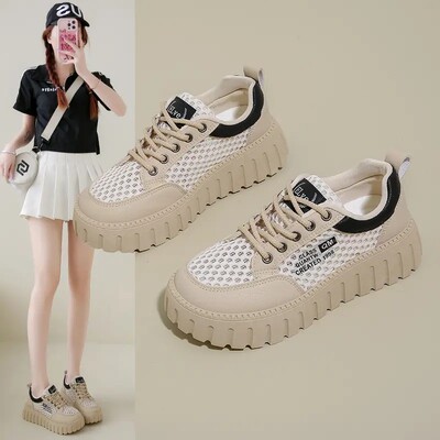 贝蕾女鞋小白鞋2026春夏韩版百搭网面透气日常休闲时尚气质休闲a1