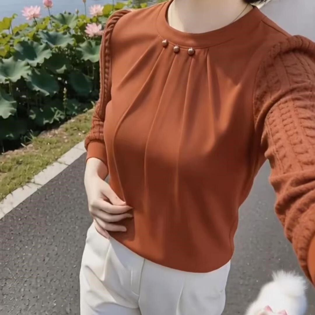 大码女装春秋新款宽松显瘦遮肚子减龄妈妈蕾丝上衣a3