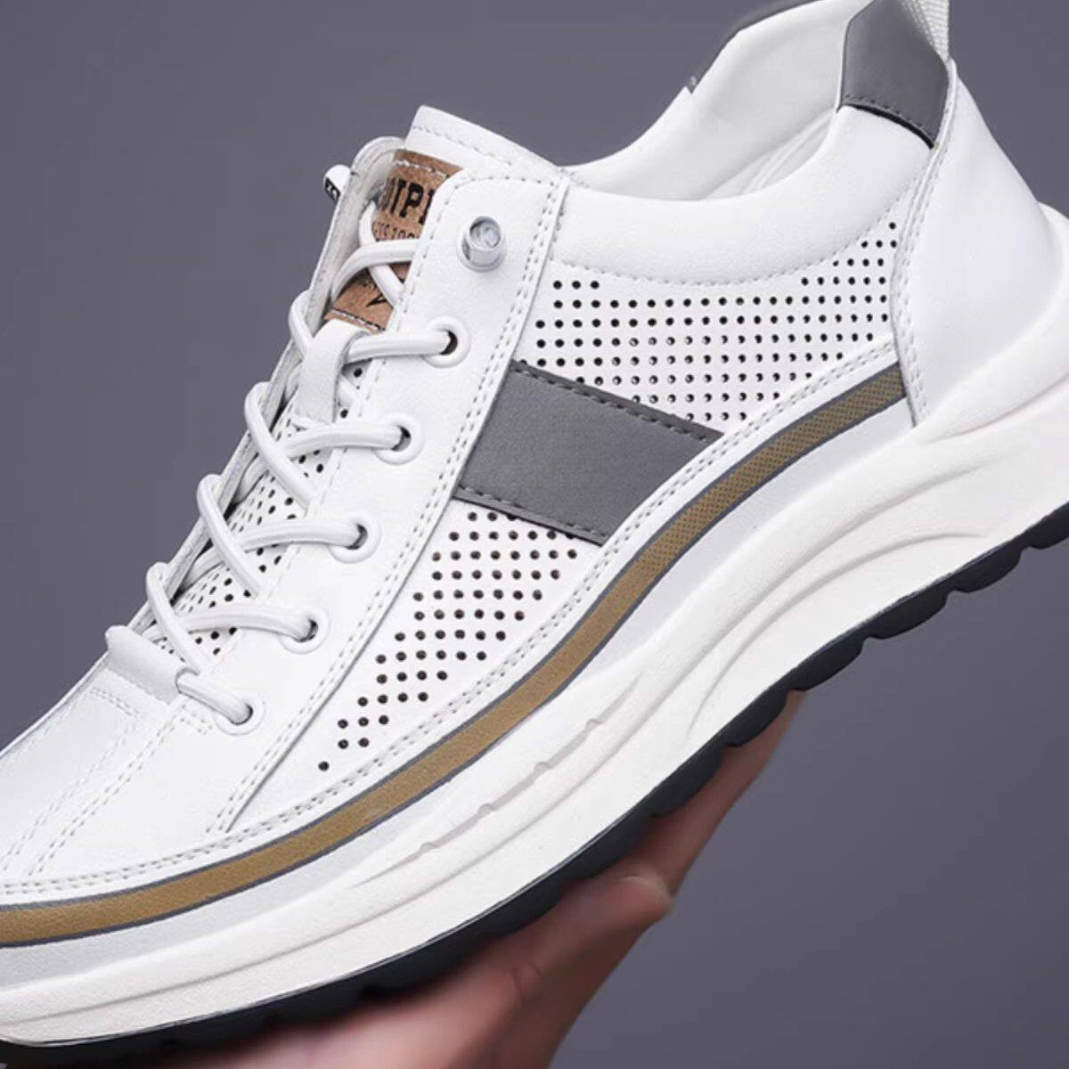 帕拉鞋男款2026新款夏季男士一脚蹬休闲鞋高档真皮透气软底运动a5