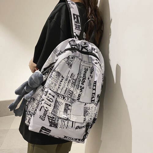 卡曼巴涂鸦漫画背包大容量潮酷