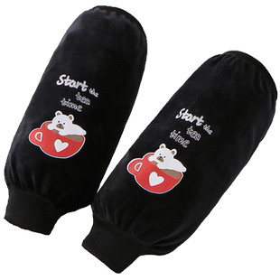 秋冬天卡通可爱长款罗口护袖套女成人家用上班羽绒服防脏手套袖男