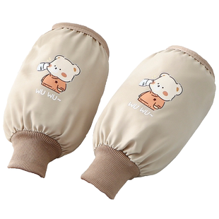 秋冬天可爱卡通短款罗口防水护袖套学生成人家务护袖筒男女套袖薄