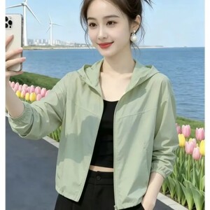 恒清女装时尚连帽防晒衣2026新款透气防晒服夏季女士轻薄短外套a3