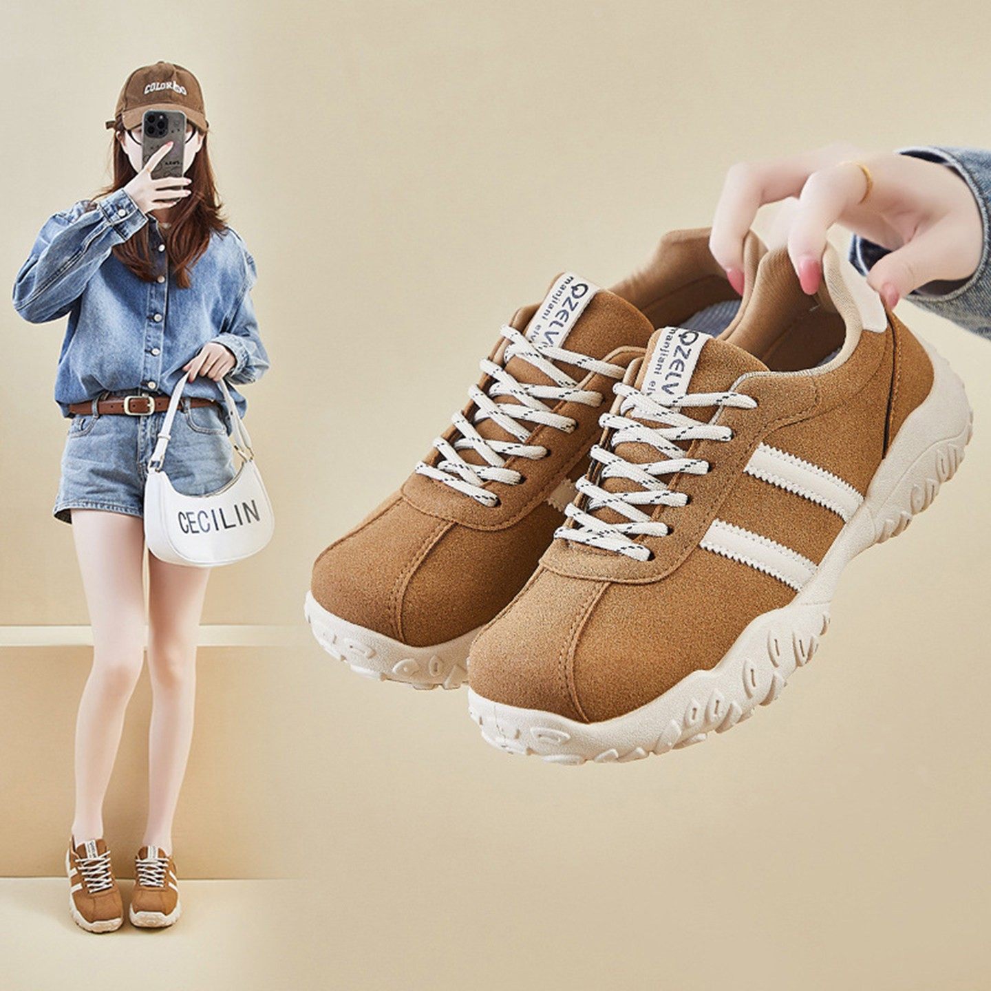 福建晋江品牌女鞋2026新款女士帕拉鞋运动休闲鞋厚底增高老爹鞋子