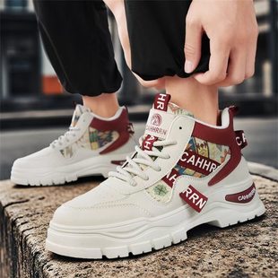 2026新款男鞋悦田厂家直销高筒马丁靴秋冬男士潮流百搭运动休闲鞋