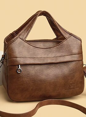 点击率箱包甄选女包复古单肩斜挎包女士休闲手提包简约纯色包包女