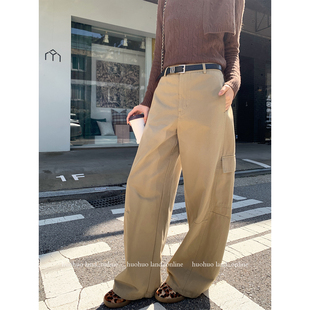 王 立体剪裁口袋工装 2025直筒休闲裤 工装 新款 版 女秋季 HuoHuo 裤