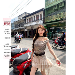 雾染涟漪 HuoHuo 20点上新88折 甜而不腻不规则飘带连衣裙