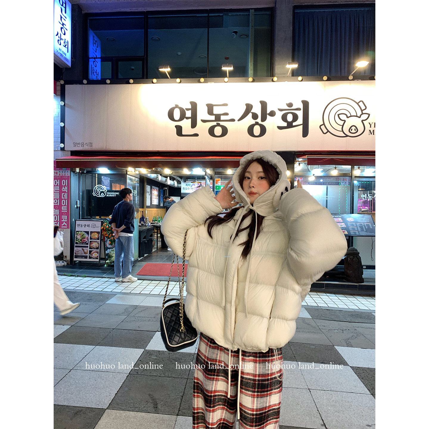 HuoHuo 奶芙小暖包 90白鸭绒连帽羽绒服女秋冬季新款2025面包服