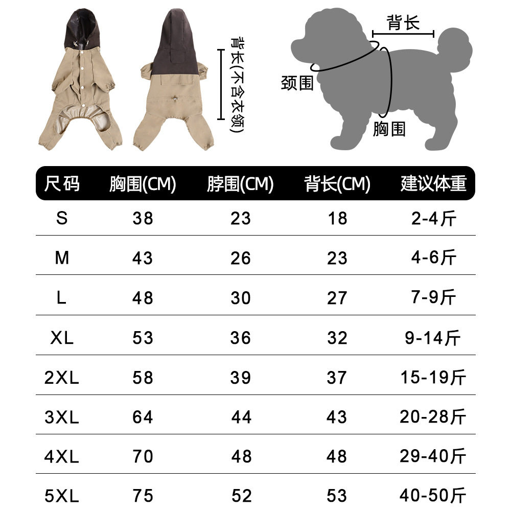 宠物雨衣中小型狗狗服装