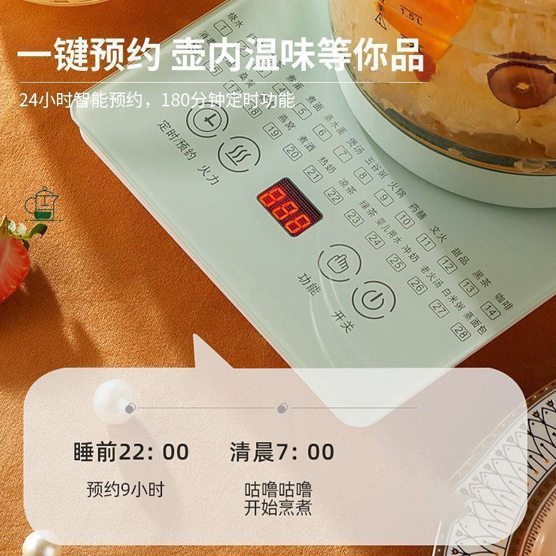 半球养生壶家用1.8L大容量泡茶煎药壶耐高温花茶壶保健健康养生
