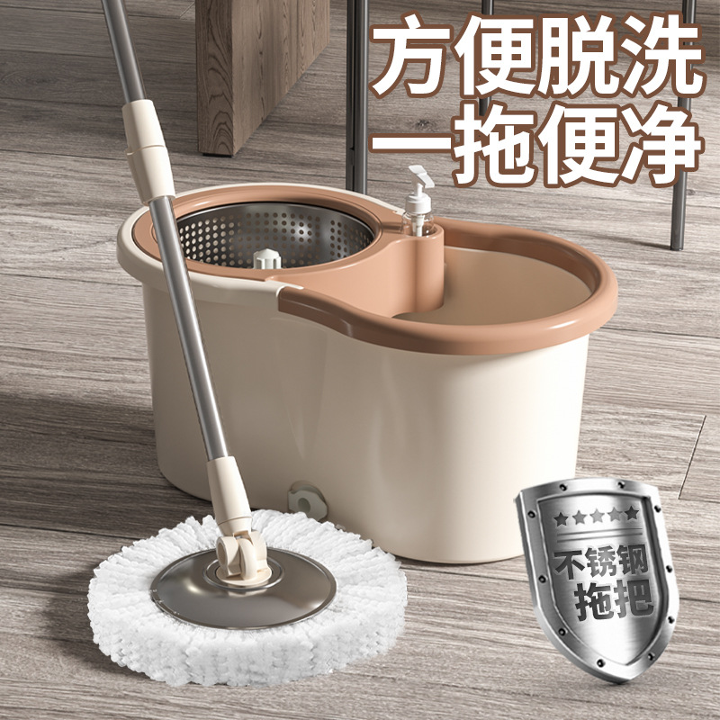 拖把桶旋转拖把杆通用双驱动拖把墩布大号拖布好神拖一拖净专用