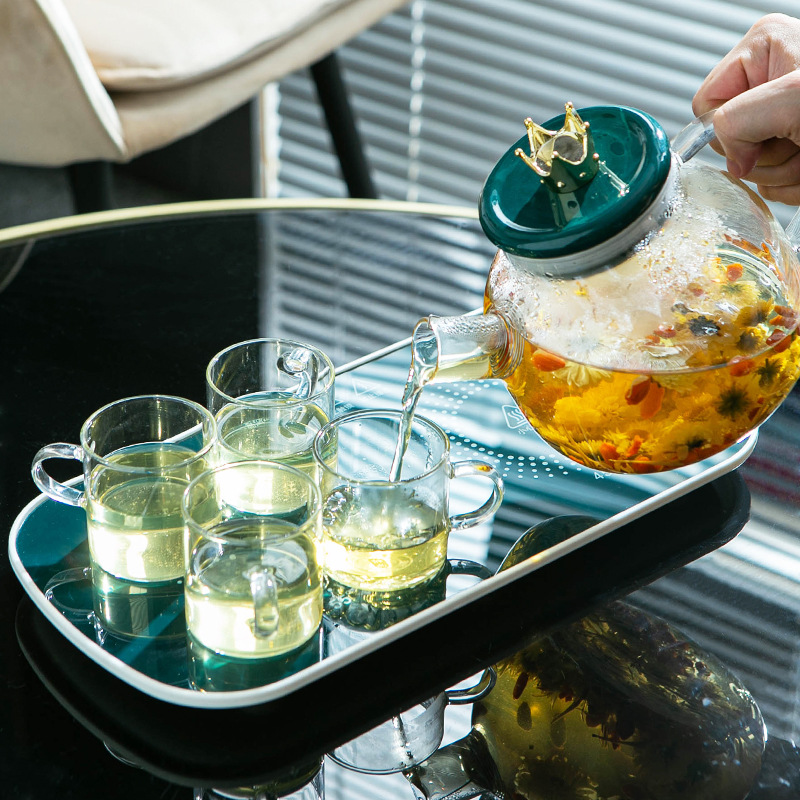 55度恒温壶加热垫一壶四杯礼盒装玻璃保温花茶壶中秋活动伴手礼品