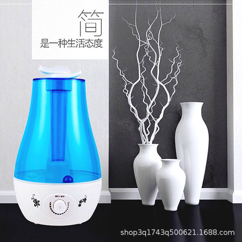 超声波加湿器家用静音卧室大容量双喷带LED灯桌面香薰机大雾