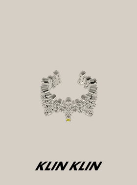 KLINKLIN蕾丝十字花戒指开口设计感原创搭配送礼物轻奢精致