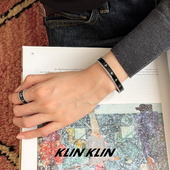 KLINKLIN十字架黑色手镯女小众高级感原创设计复古ins风镀真金