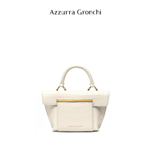 GronchiItalia 鳄鱼纹牛皮 中号 Azzurra 单肩斜挎包 女包