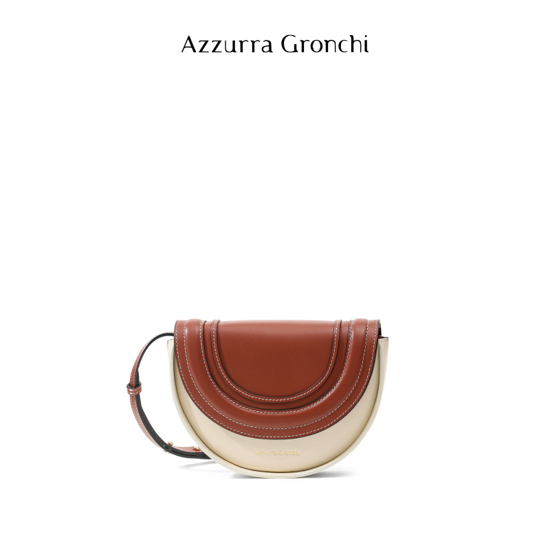 Azzurra GronchiAzzurra Gronchi Samba撞色牛皮 半月包 手提包