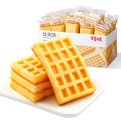 百草味华夫饼1kg整箱营养早餐