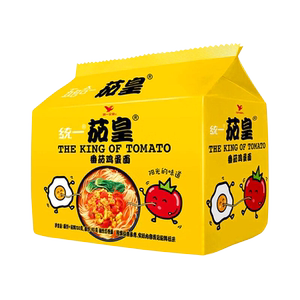 统一茄皇方便面5连包番茄鸡蛋面牛肉面泡面宿舍速食袋装方便食品