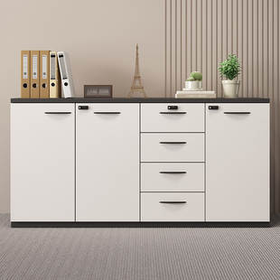 办公室木质办公文件柜带密码锁储物矮柜档案柜印表机小柜办公家俱