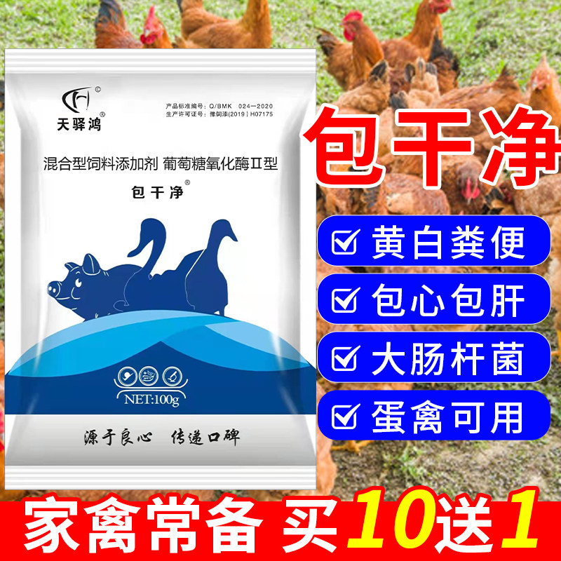 包干净家禽大肠杆菌浆膜拉包炎心包肝鸡饲料肠稀炎腹泻黄白痢糊肛