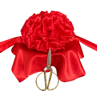 开业庆典  剪彩花球 大红花球剪彩套装剪裁道具彩带绣球活动用品