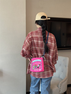 小件手机钥匙零钱潮流 ball chain刺绣新款 迷你斜挎单肩小包秋季 装
