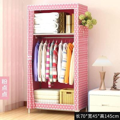 出租房衣柜实木架子简易组装收纳牛津布家用卧室小型双人单人衣橱