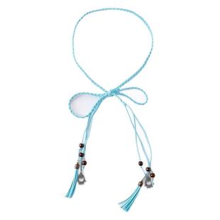 紫色腰炼穿搭细腰带配饰新款 饰女民族风流苏 编织腰绳汉服马面裙装