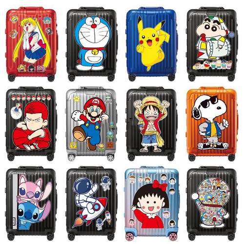 行李箱贴纸全贴整张防水不留胶拉杆箱装饰贴纸画动漫大号尺寸图案