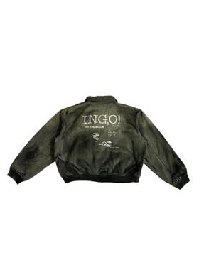 POPPROJECT人像印花手工破坏做旧重磅水洗涂脏复古boxy版型夹克