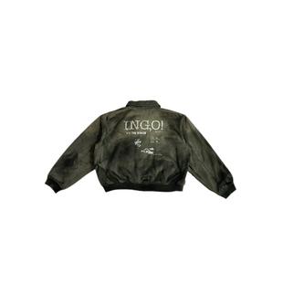 POPPROJECT人像印花手工破坏做旧重磅水洗涂脏复古boxy版 型夹克