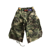 POPPROJECT迷彩七分裤 asen同款 水洗做旧cargo工装 宽松阔腿短裤