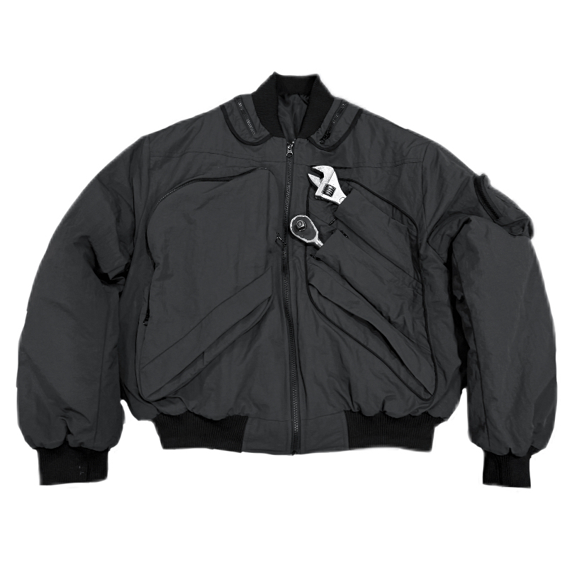 POPPROJECT三级甲战术立体多口袋拉链ma1夹克bomber棉服外套