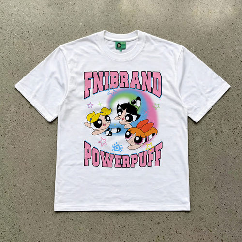FNI绿标（飞天小女警）纯棉男女同款t恤美式圆领短袖夏季新款穿搭