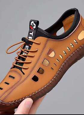 意大利出口转内销帕玛特男鞋泷翊镂空皮鞋夏季男士款休闲洞洞鞋a2