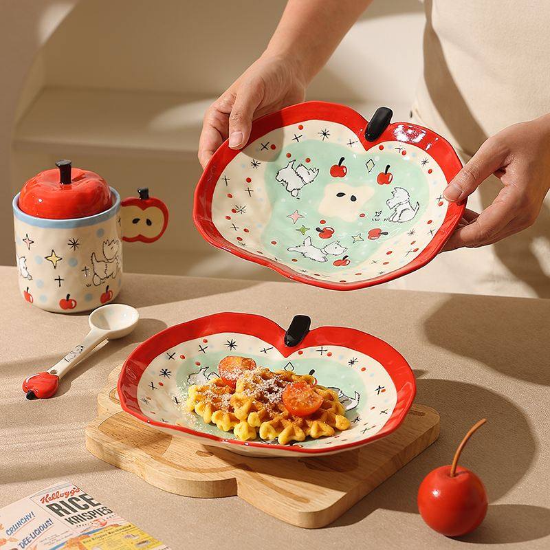 平安喜乐餐具陶瓷家用漂亮米饭碗菜盘子双耳泡面碗精致沙拉碗水杯,餐饮具,碗,淘宝优惠券,粉丝福利购,淘宝优惠卷