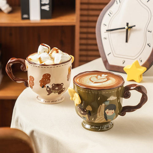 陶瓷杯子马克杯釉下彩高颜值