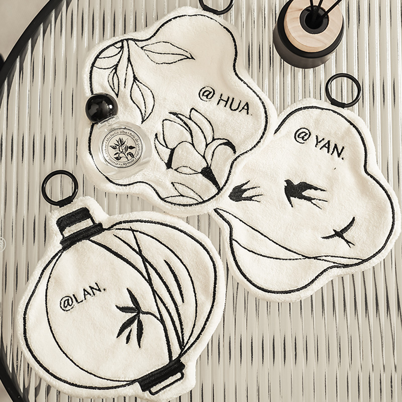 新中式擦手巾擦手毛巾挂式高颜值
