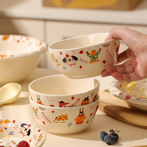 釉下彩漂亮的饭碗盘子餐具套装