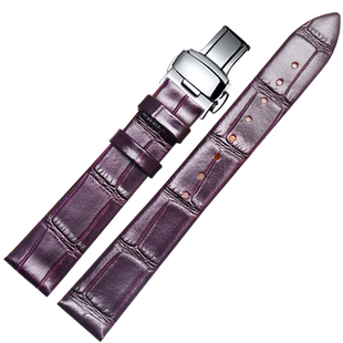 柔软薄牛皮手表带真皮女款女表链folli follie芙丽红色14 15 16mm