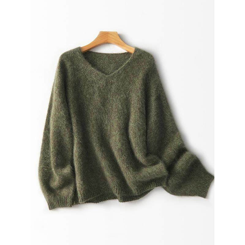 300克加厚无缝全羊毛衣卷边圆领针织衫V领100%纯羊毛上衣拉毛宽松,女装/女士精品,毛衣,淘宝优惠券,粉丝福利购,淘宝优惠卷