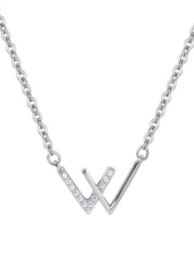 纯银字母轻奢冷淡风锁骨链