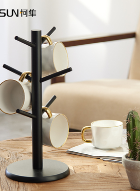 杯架水杯咖啡杯茶杯置物架北欧倒挂沥水马克杯架家用钥匙收纳摆件